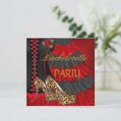 バチェロレッテパーティー コルセット 黒 赤 ドレス シューズ 招待状 (スタンド正面)