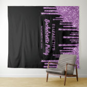 バチェロレッテパープルグリッターブラックフォトブース タペストリー (インサイチュ(横))