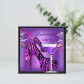 バチェロレッテパープルピンクゼブラカクテル 招待状 (スタンド正面)