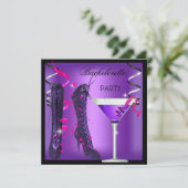 バチェロレッテパープルピンクブーツカクテル 招待状 (スタンド正面)