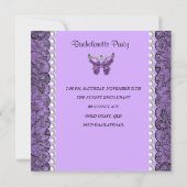 バチェロレッテパープル薄紫コルセットバタフライ 招待状 (裏面)