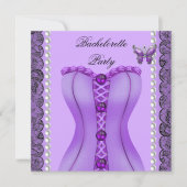 バチェロレッテパープル薄紫コルセットバタフライ 招待状 (正面)