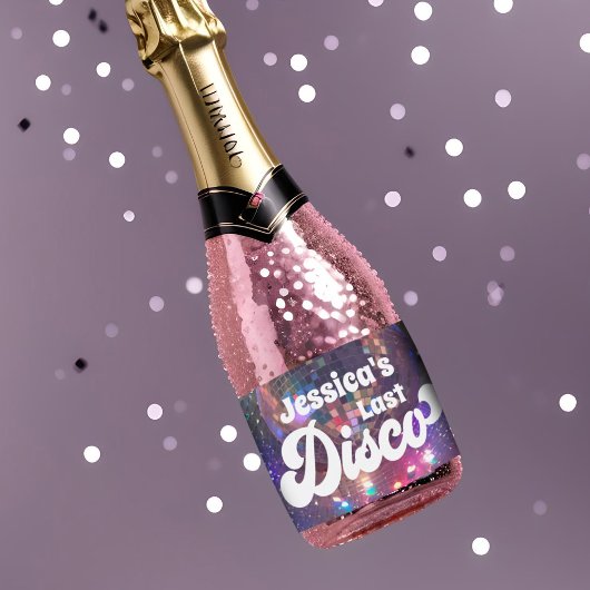 バチェロレッテパープル鏡ボールラストディスコ スパークリングワインラベル