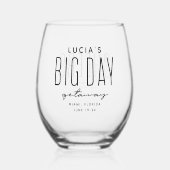 バチェロレッテビッグデイ休暇おもしろいカスタマイズ ステムなしワイングラス (正面)