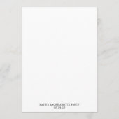 バチェロレッテビンゴパーティーゲームカード 招待状 (裏面)