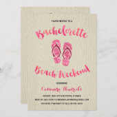 バチェロレッテビーチウィークエンドとピンクフェイクグリッター 招待状 (正面/裏面)