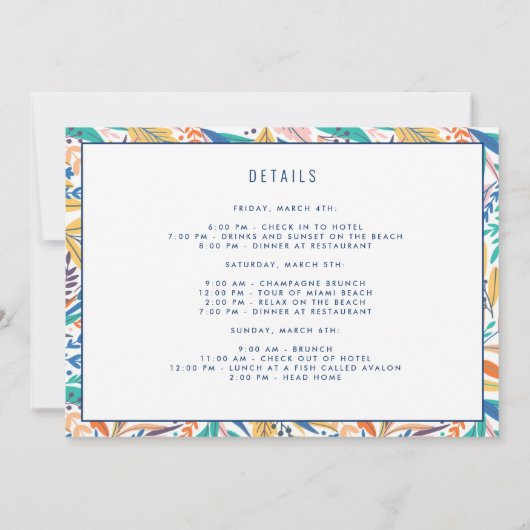 バチェロレッテビーチウィークエンドゲートウェイ 招待状 (裏面)