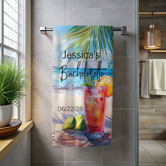 バチェロレッテビーチモノグラムカクテルシースケープ ビーチタオル
