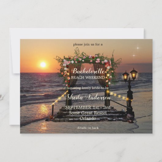 バチェロレッテビーチ週末の旅程招待状 招待状 (正面)