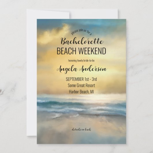 バチェロレッテビーチ週末の旅程招待状 招待状 (正面)