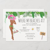 バチェロレッテビーチ週末の日程 招待状 (正面/裏面)