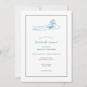 バチェロレッテビーチ週末ティール（緑がかった色）パーティの招待状 招待状 (正面)