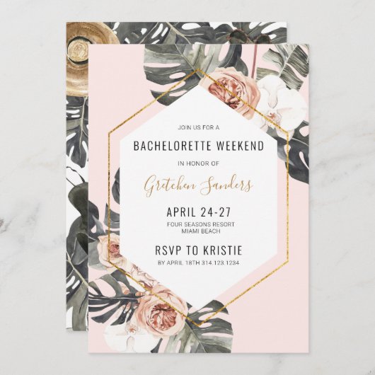 バチェロレッテビーチ週末旅程案内 招待状 (正面/裏面)