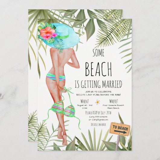 バチェロレッテビーチ週末旅程案内 招待状 (正面/裏面)