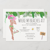 バチェロレッテビーチ週末  招待状 (正面/裏面)