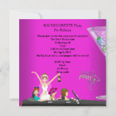 バチェロレッテピンクおもしろいリムカーカクテル1 招待状 (裏面)