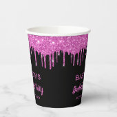 バチェロレッテピンクグリッターブラック 紙コップ (左)