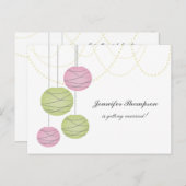 バチェロレッテピンクグリーンランタン招待状カード インビテーションポストカード (正面/裏面)