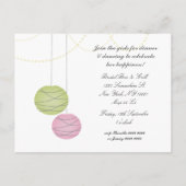 バチェロレッテピンクグリーンランタン招待状カード インビテーションポストカード (裏面)