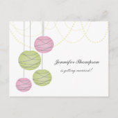 バチェロレッテピンクグリーンランタン招待状カード インビテーションポストカード (正面)