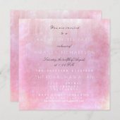 バチェロレッテピンクパウダーパステルウォーターカラー 招待状 (正面/裏面)