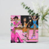 バチェロレッテピンクブルーシューズハイヒールシューズ 招待状 (スタンド正面)