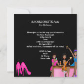 バチェロレッテピンクブルーシューズハイヒールシューズ 招待状 (裏面)