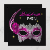 バチェロレッテピンクマスクブラック 招待状 (正面/裏面)