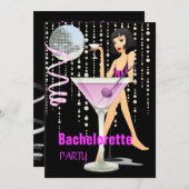 バチェロレッテピンクマルティーニ 招待状 (正面/裏面)