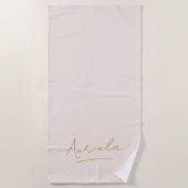 バチェロレッテピンクミニマルモダンリスト ビーチタオル (正面)