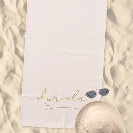 バチェロレッテピンクミニマルモダンリスト ビーチタオル