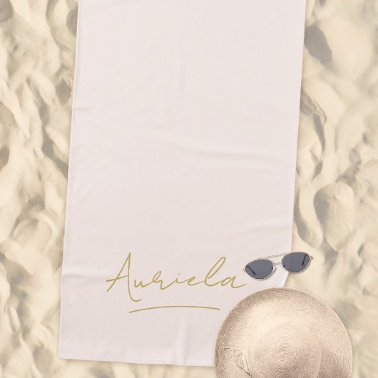 バチェロレッテピンクミニマルモダンリスト ビーチタオル