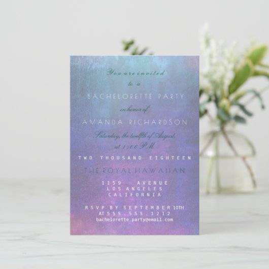 バチェロレッテピンク水中競技パステルウォーターカラー 招待状 (スタンド正面)