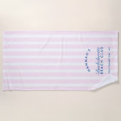 バチェロレッテピンク&ネイビーレトロ モダン ビーチタオル (正面)