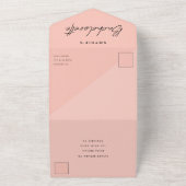 バチェロレッテピンク | ミニマモダンリストパーティーRSVP オールインワン招待状 (外側)