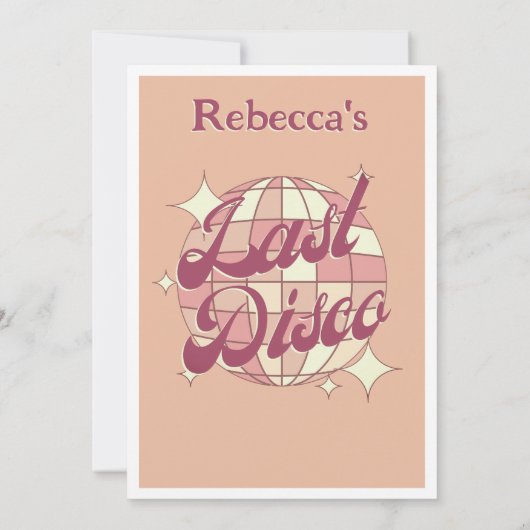 バチェロレッテファンキーレトロヴィンテージ招待状 招待状 (裏面)