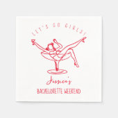 バチェロレッテファンキー手描きの少女 スタンダードカクテルナプキン (正面)