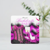 バチェロレッテフェザーピンクコルセットシャンパンヒール 招待状 (スタンド正面)