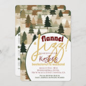 バチェロレッテフランネルとファイズ素朴ウッド 招待状 (正面/裏面)