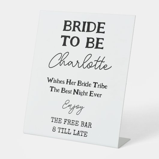 バチェロレッテフリーバー白黒の花嫁 台座サイン (正面)