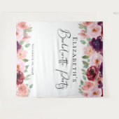 バチェロレッテフローラウォーターカラーブルゴーニュ赤面 タペストリー (正面(横))