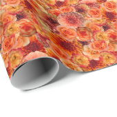 バチェロレッテブライダルシャワーオレンジフラワー ラッピングペーパー (ロールコーナー)