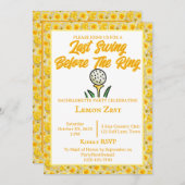 バチェロレッテブライダルシャワーゴルフイエローホワイト 招待状 (正面/裏面)