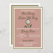 バチェロレッテブライダルシャワーゴルフバラ金ゴールド 招待状 (正面/裏面)