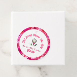 バチェロレッテブライダルシャワーゴルフピンクフローラ フェイバータグ