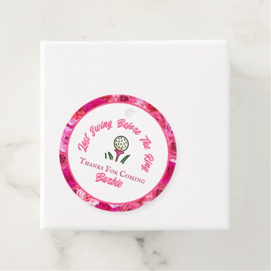 バチェロレッテブライダルシャワーゴルフピンクフローラ フェイバータグ (インサイチュ)