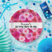 バチェロレッテブライダルシャワーゴルフピンクフローラ ペーパープレート (パーティー)