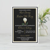 バチェロレッテブライダルシャワーゴルフブラック金ゴールド 招待状 (スタンド正面)