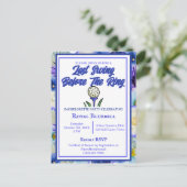 バチェロレッテブライダルシャワーゴルフブルーフラワー ポストカード (スタンド正面)