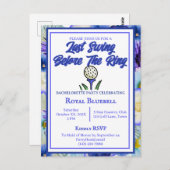 バチェロレッテブライダルシャワーゴルフブルーフラワー ポストカード (正面/裏面)